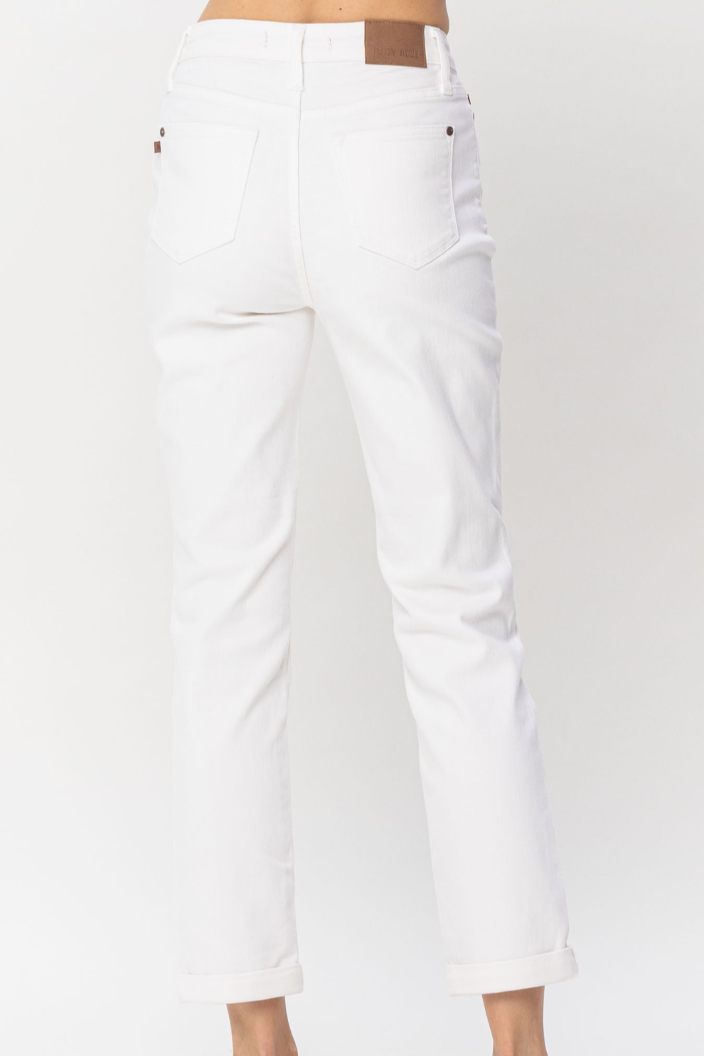 Donnie White Boyfriend Jeans
