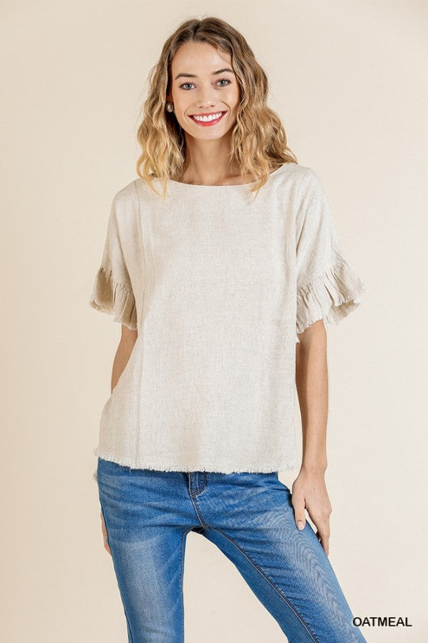 Niki Ruffle Short Sleeve Top