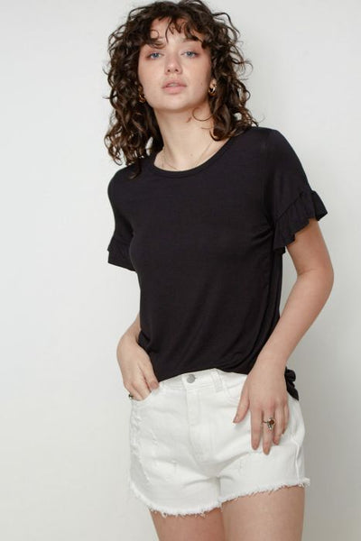 Joy Short Sleeve Ruffle Top