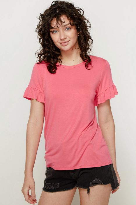 Joy Short Sleeve Ruffle Top