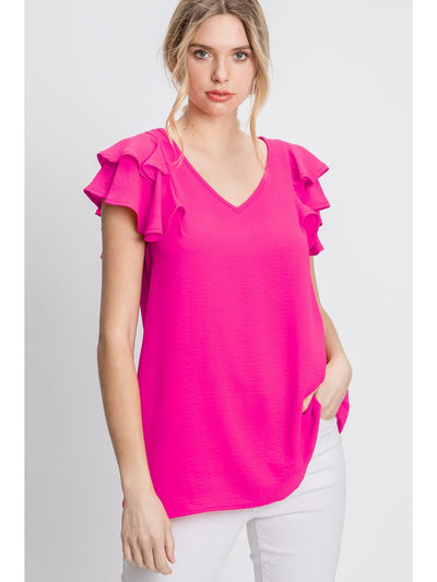 Lucy Ruffle Sleeve Top