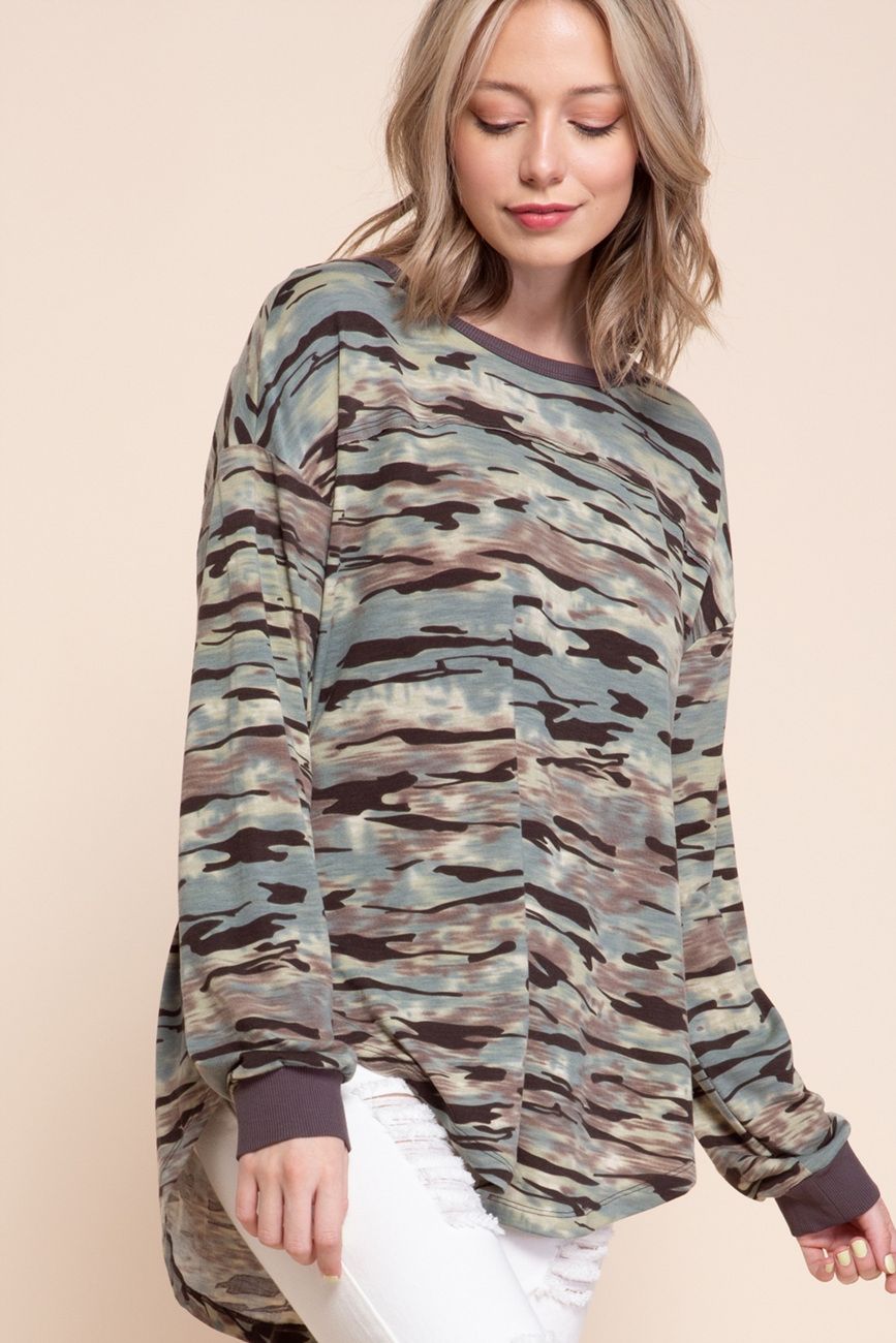 Camo Long Sleeve Top