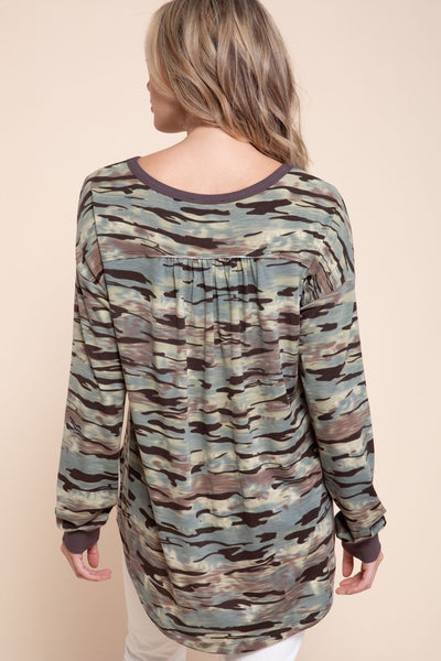 Camo Long Sleeve Top