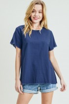 Sherry Fray Short Sleeve Top