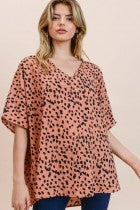 Diana Polka Dot V Neck Top