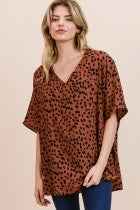 Diana Polka Dot V Neck Top