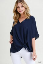 Lila Basic V Neck Short Sleeve Top