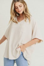 Lila Basic V Neck Short Sleeve Top
