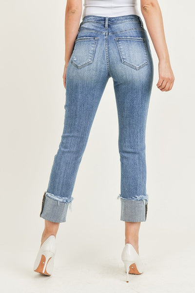 Reese Cuffed Raw Hem Jeans