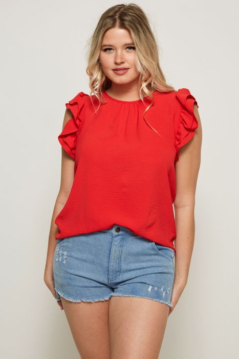 Ellie Ruffle Sleeve Top